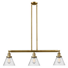  213-BB-G44 - Cone - 3 Light - 40 inch - Brushed Brass - Stem Hung - Island Light