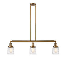  213-BB-G513 - Bell - 3 Light - 38 inch - Brushed Brass - Stem Hung - Island Light