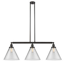  213-OB-G42-L - Cone - 3 Light - 44 inch - Oil Rubbed Bronze - Stem Hung - Island Light