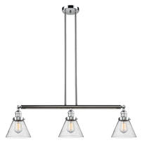  213-PC-G44 - Cone - 3 Light - 40 inch - Polished Chrome - Stem Hung - Island Light