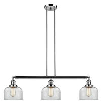  213-PN-G72 - Bell - 3 Light - 41 inch - Polished Nickel - Stem Hung - Island Light