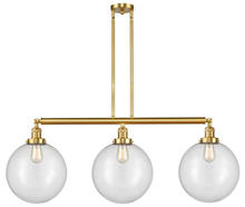  213-SG-G202-12 - Beacon - 3 Light - 44 inch - Satin Gold - Stem Hung - Island Light