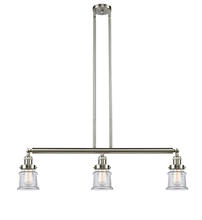  213-SN-G182S - Canton - 3 Light - 39 inch - Brushed Satin Nickel - Stem Hung - Island Light