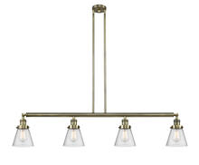  214-AB-G64 - Cone - 4 Light - 51 inch - Antique Brass - Stem Hung - Island Light