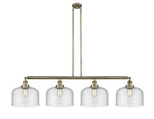  214-AB-G74-L - Bell - 4 Light - 54 inch - Antique Brass - Stem Hung - Island Light