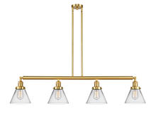  214-SG-G42 - Cone - 4 Light - 52 inch - Satin Gold - Stem Hung - Island Light