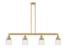  214-SG-G513 - Bell - 4 Light - 50 inch - Satin Gold - Stem Hung - Island Light