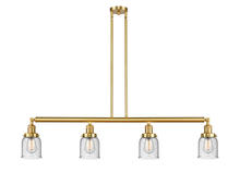  214-SG-G54 - Bell - 4 Light - 50 inch - Satin Gold - Stem Hung - Island Light