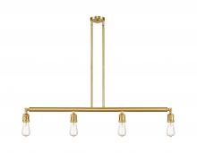  214-SG - Bare Bulb - 4 Light - 48 inch - Satin Gold - Stem Hung - Island Light