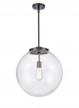  221-1S-BK-G204-16 - Beacon - 1 Light - 16 inch - Matte Black - Cord hung - Pendant