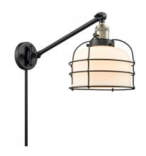  237-BAB-G71-CE-LED - Bell Cage - 1 Light - 8 inch - Black Antique Brass - Swing Arm