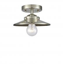  284-1C-SN-M2-SN - Railroad - 1 Light - 8 inch - Brushed Satin Nickel - Semi-Flush Mount