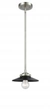  284-1S-SN-M6-BK - Railroad - 1 Light - 8 inch - Brushed Satin Nickel - Cord hung - Mini Pendant