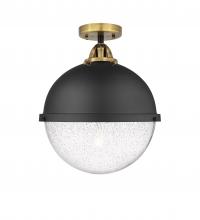  288-1C-BAB-HFS-124-BK - Hampden - 1 Light - 13 inch - Black Antique Brass - Semi-Flush Mount