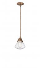  288-1S-AC-G322 - Olean - 1 Light - 7 inch - Antique Copper - Cord hung - Mini Pendant