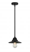  288-1S-BK-M6-BK - Railroad - 1 Light - 8 inch - Matte Black - Cord hung - Mini Pendant