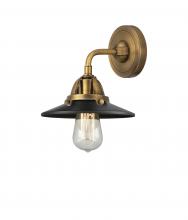  288-1W-BB-M6-BK - Railroad - 1 Light - 8 inch - Brushed Brass - Sconce