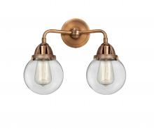  288-2W-AC-G202-6 - Beacon - 2 Light - 14 inch - Antique Copper - Bath Vanity Light