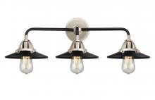  288-3W-BPN-M6-BK - Railroad - 3 Light - 26 inch - Black Polished Nickel - Bath Vanity Light