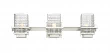  310-3W-SN-CL - Wellfleet - 3 Light - 24 inch - Satin Nickel - Bath Vanity Light