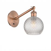  317-1W-AC-G122C-6CL - Athens - 1 Light - 6 inch - Antique Copper - Sconce