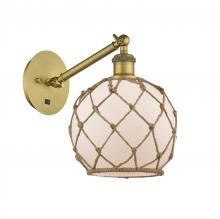  317-1W-BB-G121-8RB - Farmhouse Rope - 1 Light - 8 inch - Brushed Brass - Sconce