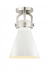  410-1F-PN-M411-8W - Newton Cone - 1 Light - 8 inch - Polished Nickel - Flush Mount