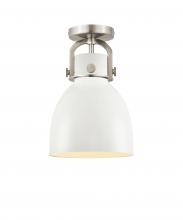  410-1F-SN-M412-8W - Newton Bell - 1 Light - 8 inch - Satin Nickel - Flush Mount