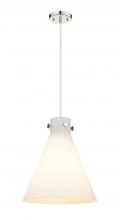  410-1PL-PN-G411-14WH - Newton Cone - 1 Light - 14 inch - Polished Nickel - Cord hung - Pendant