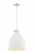  410-1PL-PN-M412-16W - Newton Bell - 1 Light - 16 inch - Polished Nickel - Cord hung - Pendant