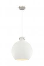  410-1PL-SN-M410-16W - Newton Sphere - 1 Light - 16 inch - Satin Nickel - Cord hung - Pendant