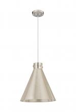  410-1PL-SN-M411-16SN - Newton Cone - 1 Light - 16 inch - Satin Nickel - Cord hung - Pendant