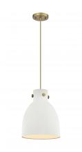  410-1PM-BB-M412-10W - Newton Bell - 1 Light - 10 inch - Brushed Brass - Cord hung - Pendant