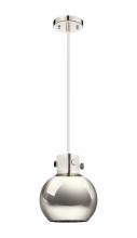  410-1PS-PN-M410-8PN - Newton Sphere - 1 Light - 8 inch - Polished Nickel - Cord hung - Pendant