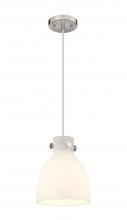  410-1PS-SN-G412-8WH - Newton Bell - 1 Light - 8 inch - Brushed Satin Nickel - Cord hung - Pendant