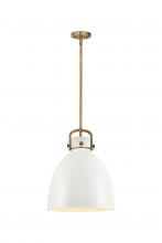  410-1SL-BB-M412-14W - Newton Bell - 1 Light - 14 inch - Brushed Brass - Pendant