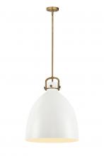  410-1SL-BB-M412-18W - Newton Bell - 1 Light - 18 inch - Brushed Brass - Pendant