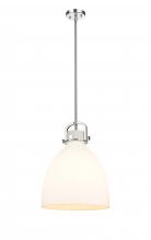  410-1SL-PN-G412-14WH - Newton Bell - 1 Light - 14 inch - Polished Nickel - Pendant