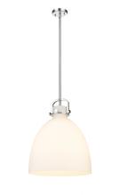  410-1SL-PN-G412-16WH - Newton Bell - 1 Light - 16 inch - Polished Nickel - Pendant