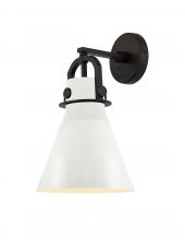  410-1W-BK-M411-8W - Newton Cone - 1 Light - 8 inch - Matte Black - Sconce