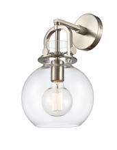  410-1W-SN-8CL - Newton Sphere - 1 Light - 8 inch - Brushed Satin Nickel - Sconce