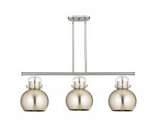  410-3I-SN-M410-10SN - Newton Sphere - 3 Light - 42 inch - Satin Nickel - Island Light