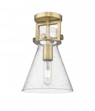  411-1F-BB-G411-8SDY - Newton Cone - 1 Light - 8 inch - Brushed Brass - Flush Mount