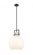  411-1SL-BK-G410-14WH - Newton Sphere - 1 Light - 14 inch - Matte Black - Pendant