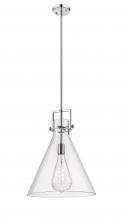  411-1SL-PN-G411-16CL - Newton Cone - 1 Light - 16 inch - Polished Nickel - Cord hung - Pendant