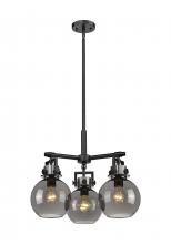  411-3CR-BK-G410-7SM - Newton Sphere - 3 Light - 21 inch - Matte Black - Pendant