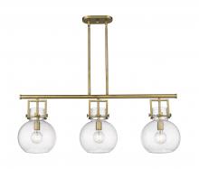  411-3I-BB-G410-10SDY - Newton Sphere - 3 Light - 42 inch - Brushed Brass - Island Light