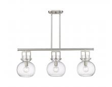  411-3I-SN-G410-10SDY - Newton Sphere - 3 Light - 42 inch - Satin Nickel - Island Light