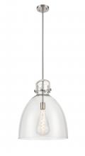  412-1S-SN-16CL - Newton Bell - 1 Light - 16 inch - Brushed Satin Nickel - Cord hung - Pendant