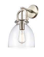  412-1W-SN-8CL - Newton Bell - 1 Light - 8 inch - Brushed Satin Nickel - Sconce